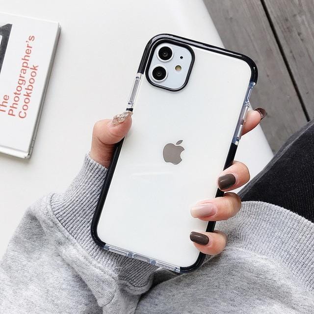 Solid Color Clear Shockproof iPhone Case