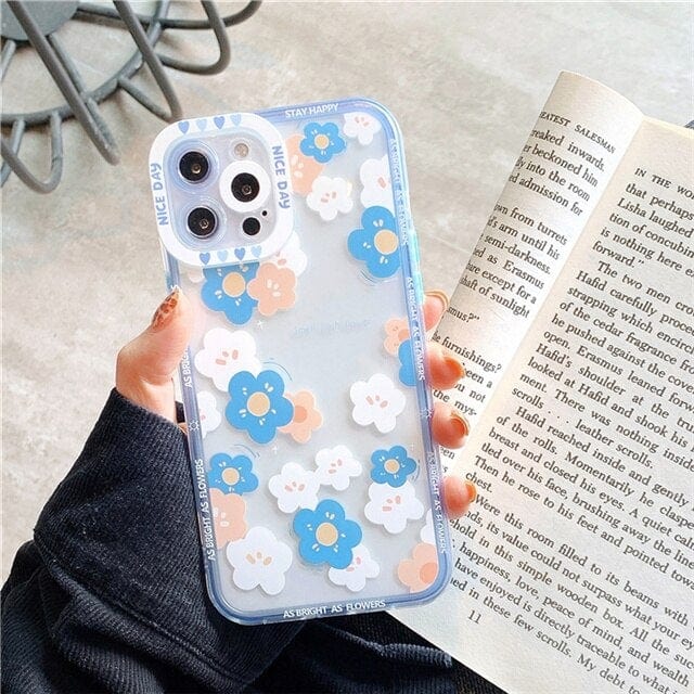 Transparent Fashion Flowers iPhone Case