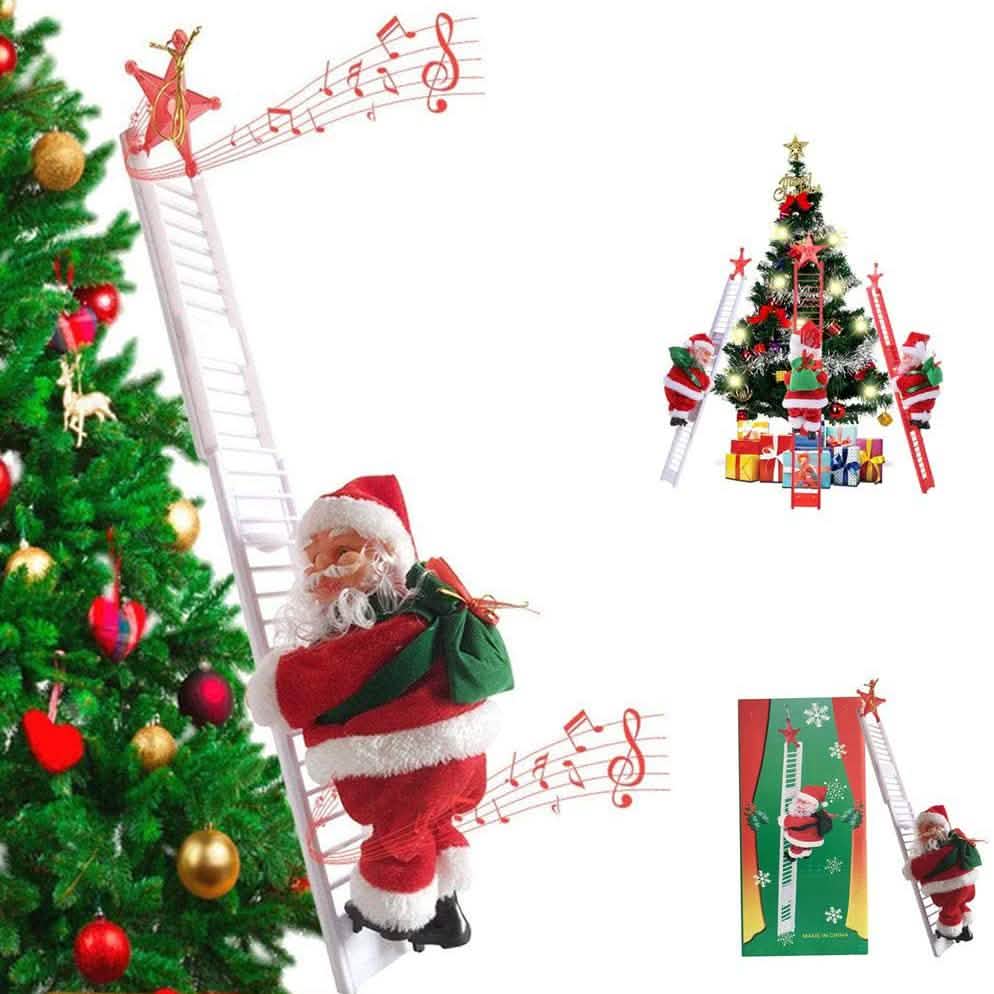 Puroregno Electric Climbing Ladder Rope Santa Claus Doll
