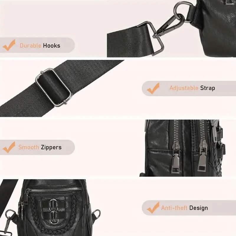 Retro PU Leather Crossbody Bag