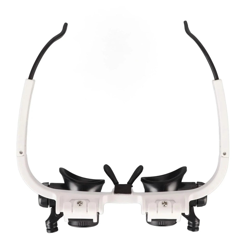 2-LED Head-Mounted Magnifier Glasses – 8x/15x/23x with Repair Light
