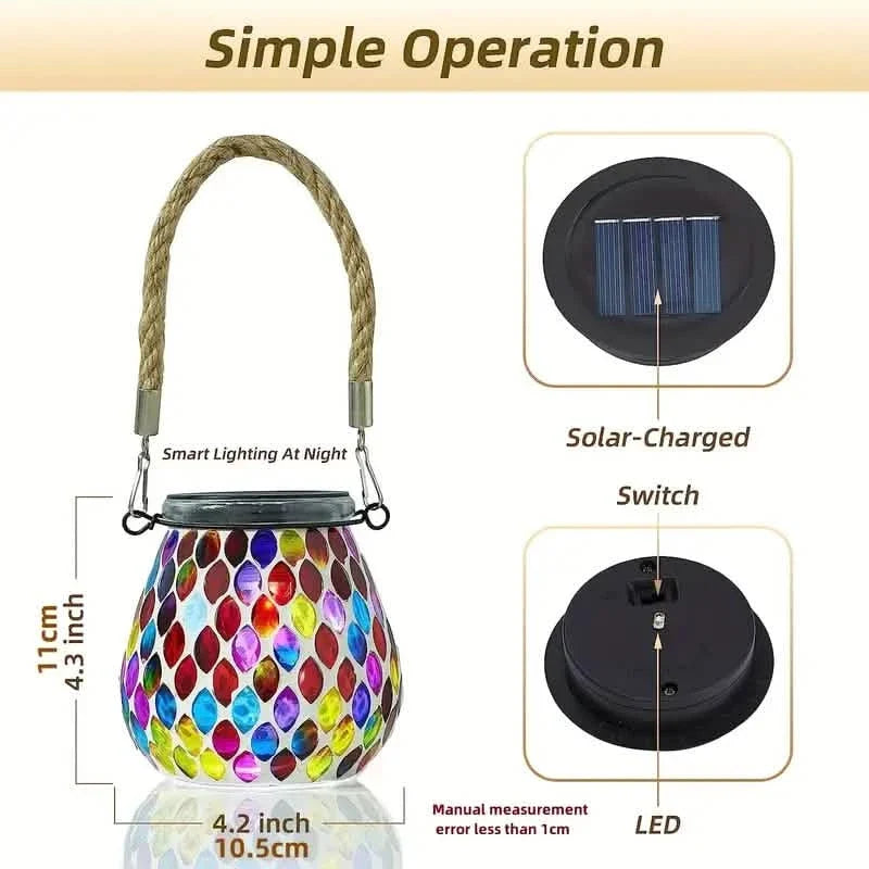 Solar Outdoor Mosaic Lantern