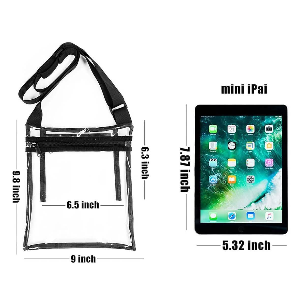 Stadium Approved Clear Crossbody Bag Purse with Adjustable Strap