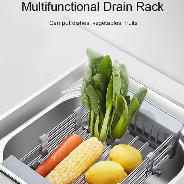 Stainless Steel Frame Drain Basket Telescopic Sink Frame