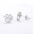 Sterling Silver Paw Stud Earrings