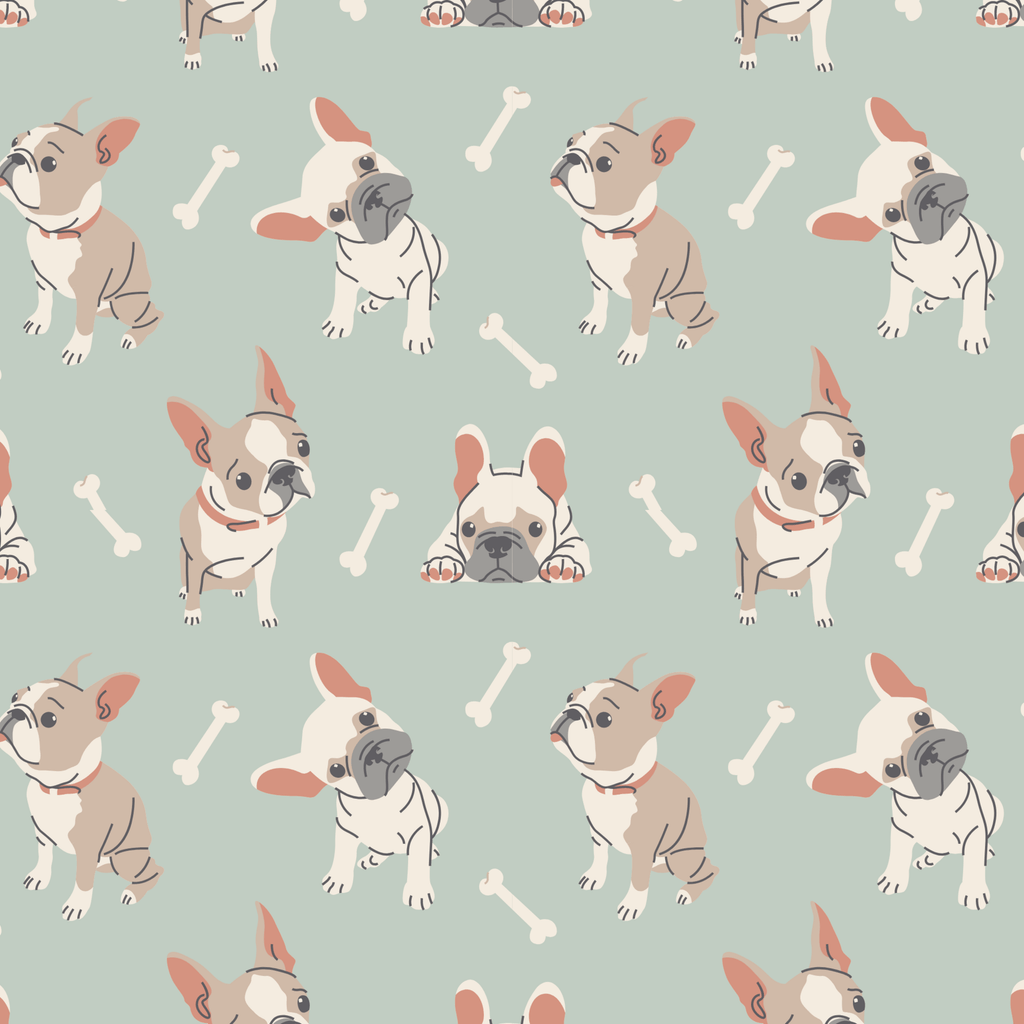 Mint Frenchie Puppy Tank Romper