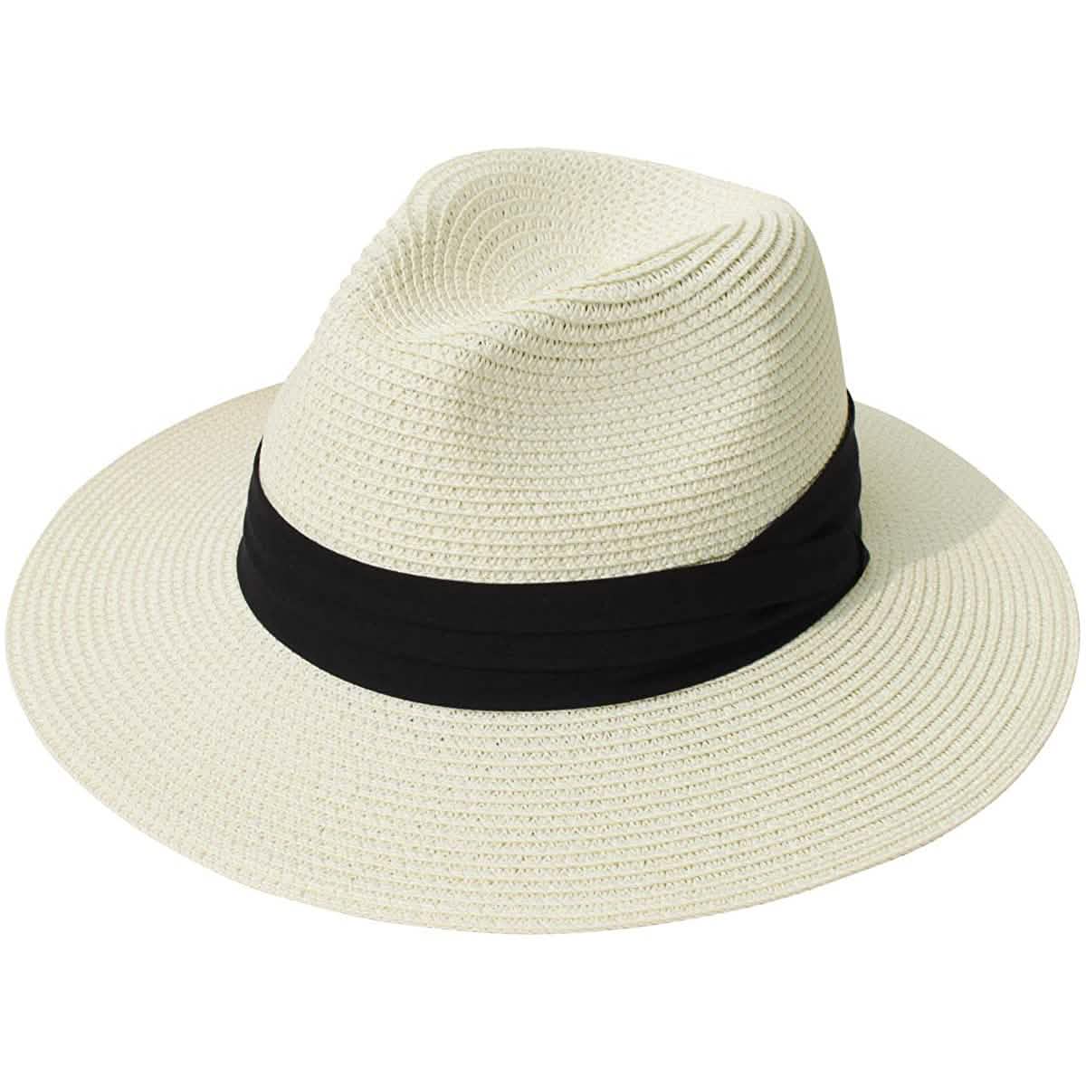 Women Wide Brim Straw Panama Roll up Hat