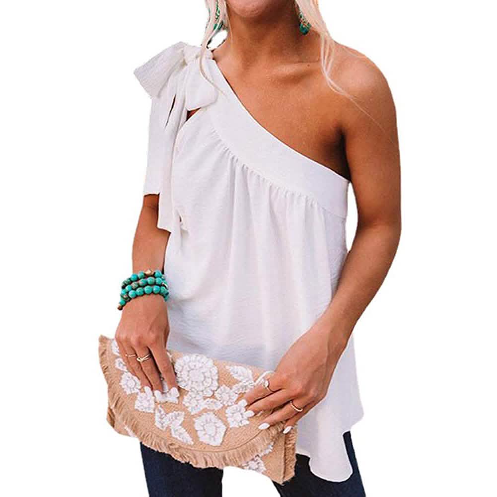 Women's Casual Tie One Shoulder Top