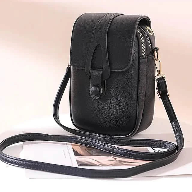 Women's Crossbody Leather Solid Color Plain Bag Wallet