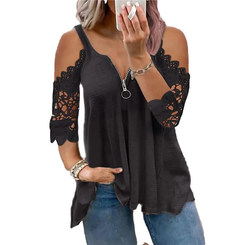 Women's Half Sleeve V Neck Sexy Top