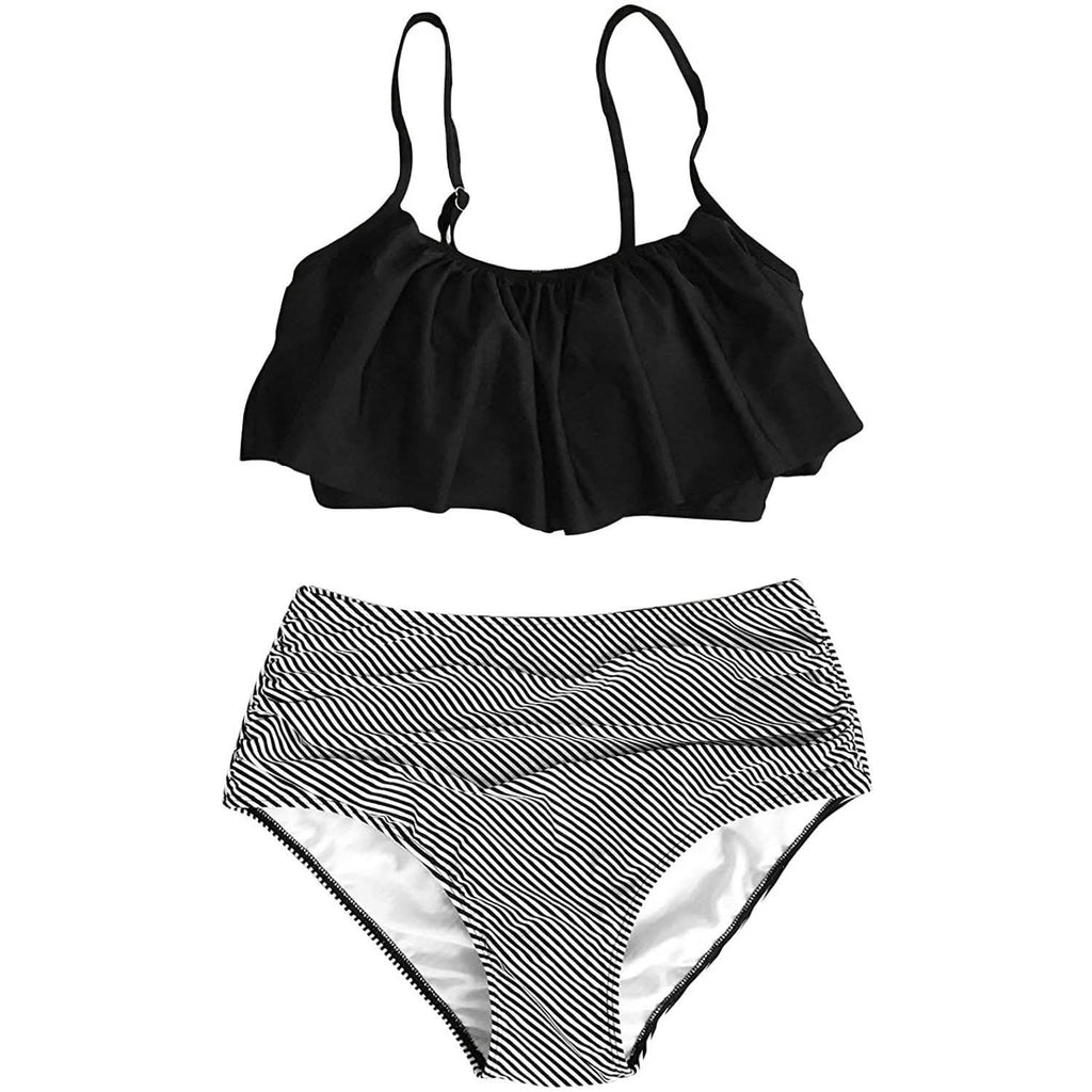 Women's High Waisted Falbala Bikini Set