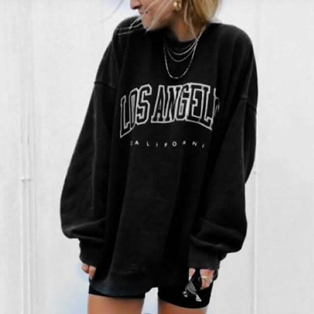 Women's Sweatshirt Graphic Text Los Angeles