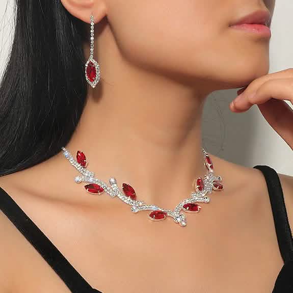 Women's Hoop Earrings and Necklace