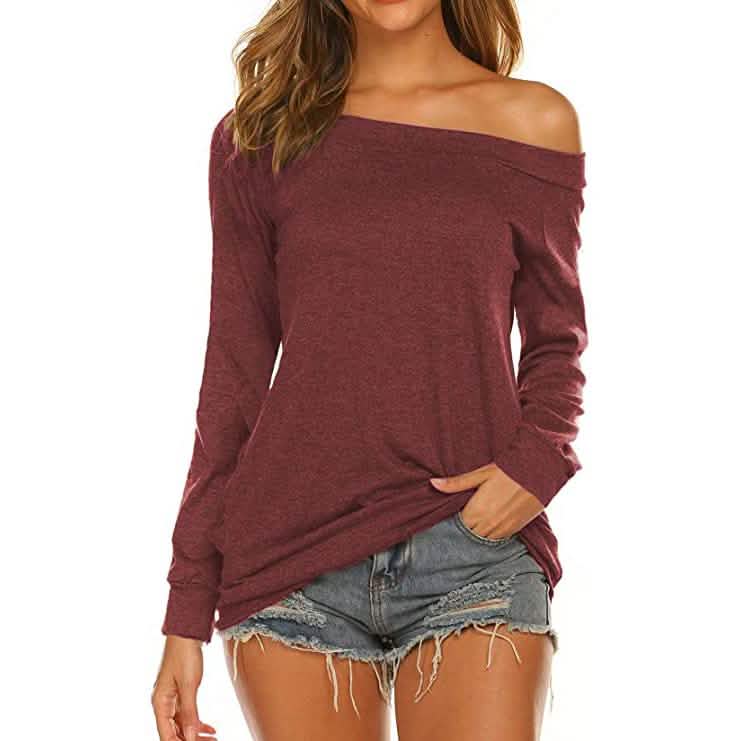 Women's Long Sleeve Off Shoulder Top