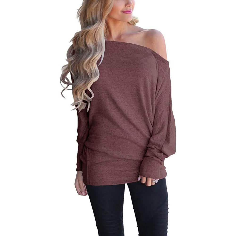 Women's Off-Shoulder Long-Sleeved Top