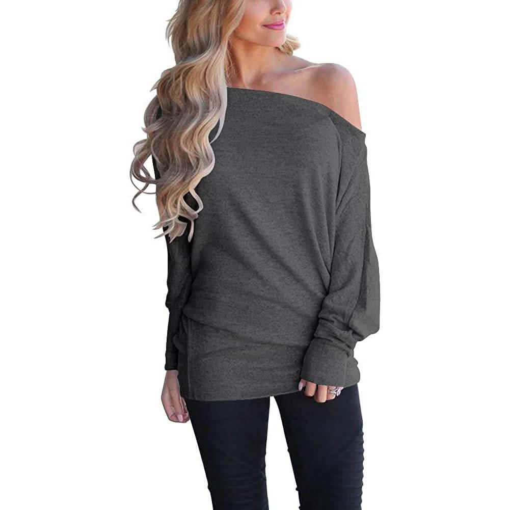 Women's Off-Shoulder Long-Sleeved Top