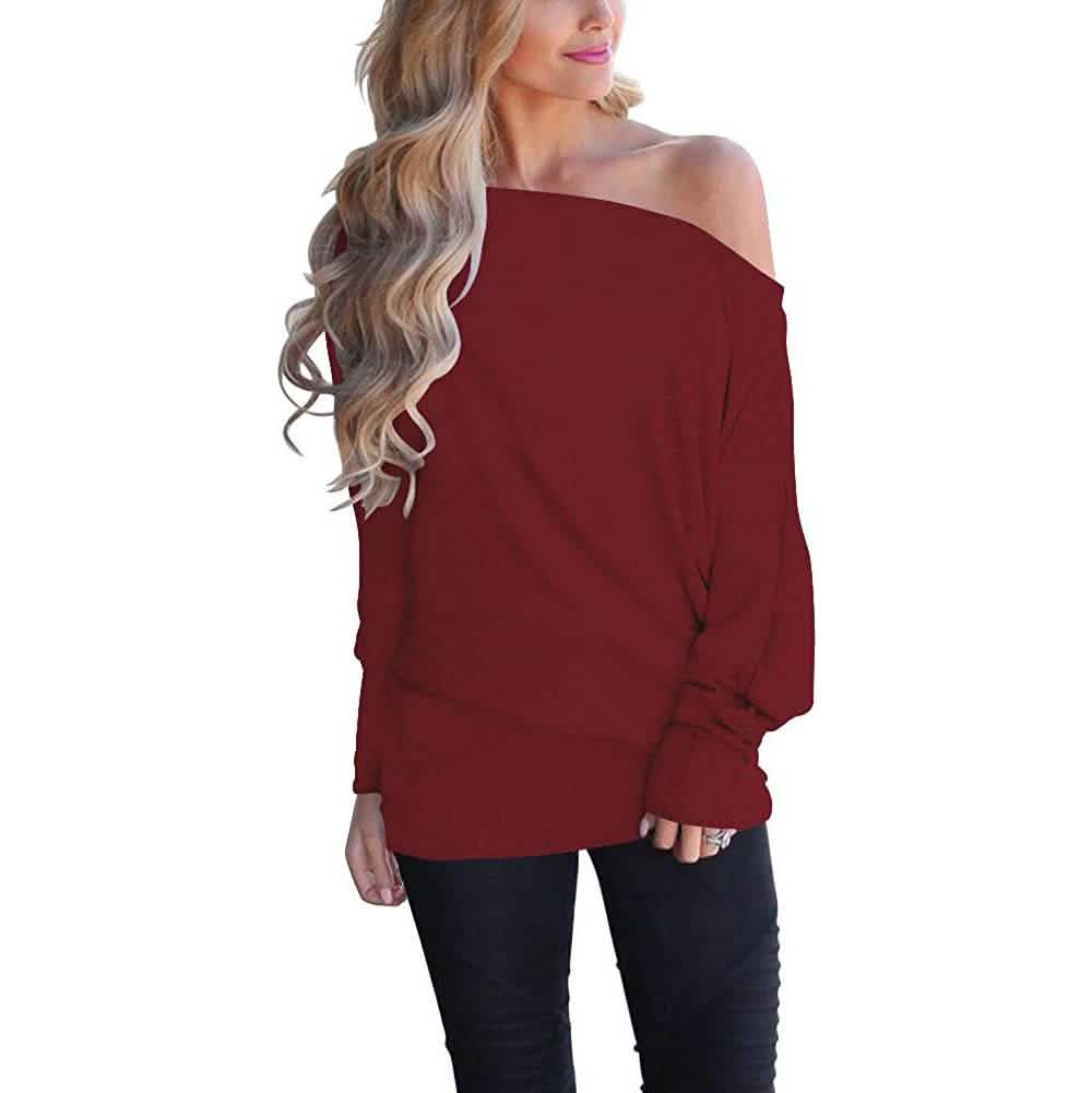 Women's Off-Shoulder Long-Sleeved Top