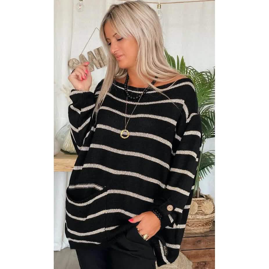 Women's Pullover Jumper Cable Knit Tunic Knitted Print Crew Neck