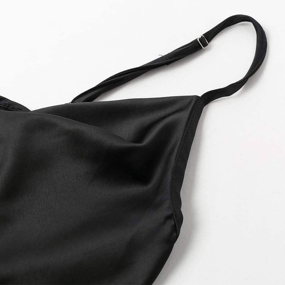 Women's Spaghetti Strap V-Neck Satin Suspender