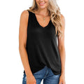 Women's Waffle Knit V Neck Tank Top