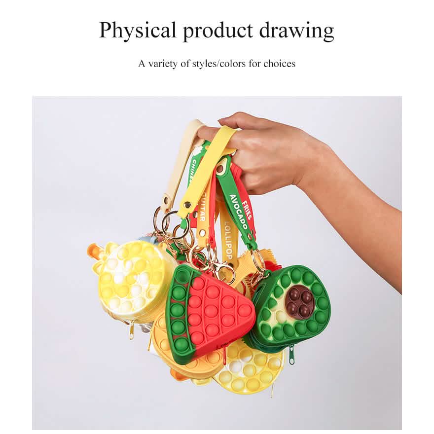 Zippered Pouch with Fidget Bubble Poppers and Bristles