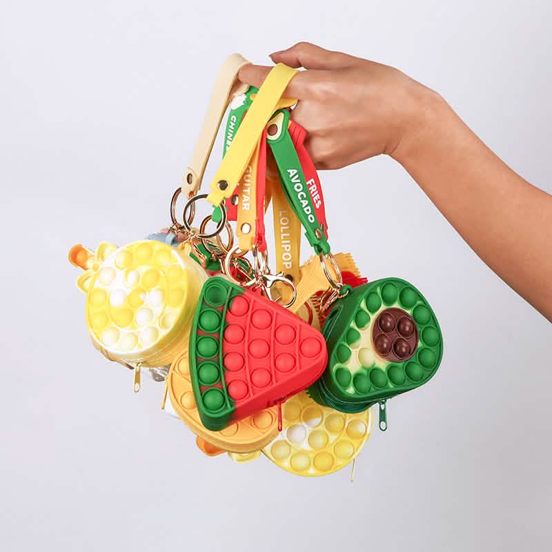 Zippered Pouch with Fidget Bubble Poppers and Bristles